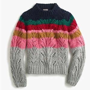 J. Crew Point Sur Pointelle knit crewneck sweater